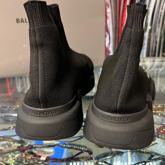 MEN'S SPEED 2.0 MONOCOLOR RECYCLED KNIT SNEAKER IN BLACK - Picture 4 of 5